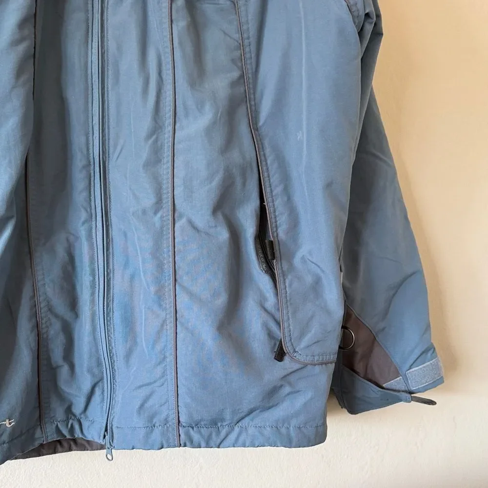 Columbia Men's Slate Blue Hooded Ski Jacket - Insulated Snow Coat Medium